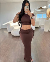 Alanna Maxi Set (Brown)